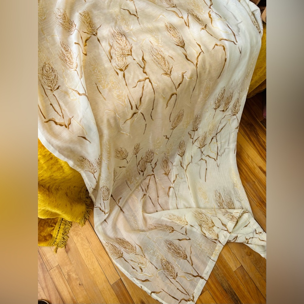 VINTAGE 70s Sheer Shower Curtain